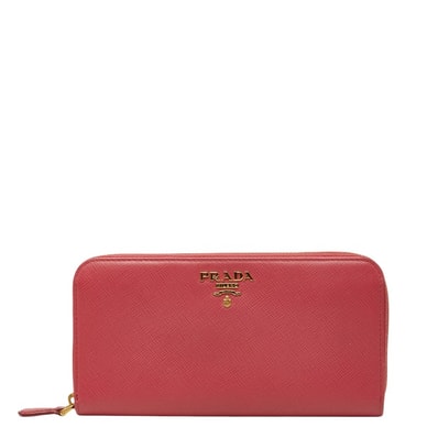 プラダ ラウンドファスナー 長財布 1ML506 ペオニア ピンク サフィアーノレザー レディース PRADA 【中古】