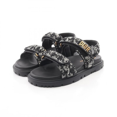 ディオール Dior DIORACT ディオールアクト サンダル 靴 ファブリック レディース ブラック系 【中古】