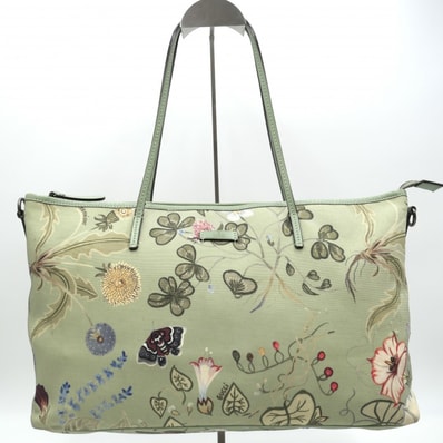 GUCCI(グッチ)クリス・ナイト フローラ ナイロン 2WAYトートバッグ ショルダーバッグ フラワープリント グリーン 花柄 353435 525040【中古】