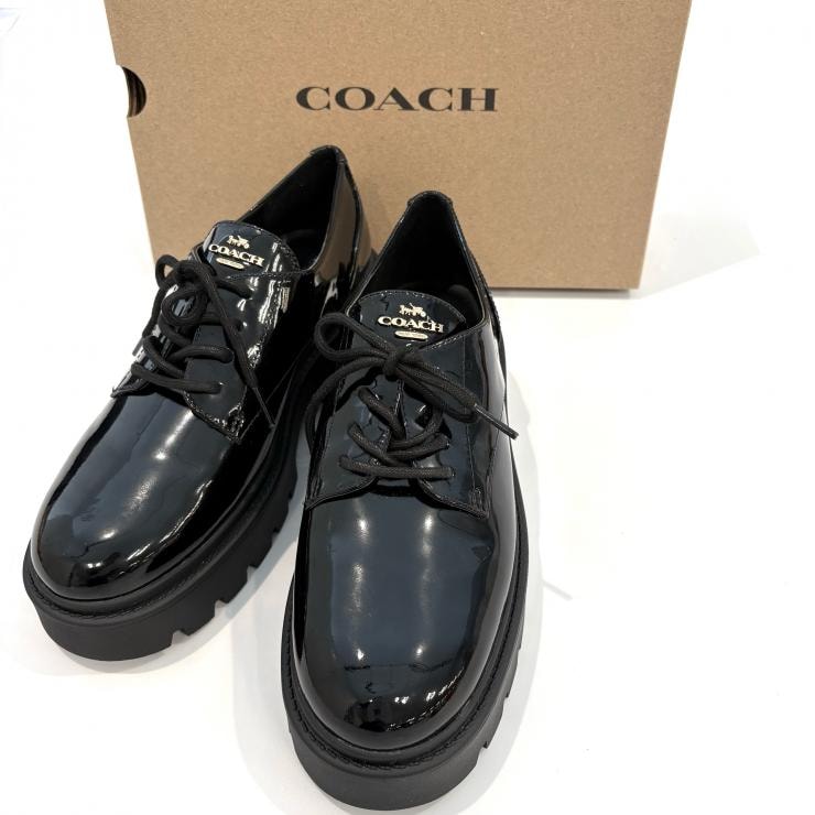 COACH チャンキーダービーシューズ ブラックローファー 25cm #39 鑑定済み 正規品 コーチ