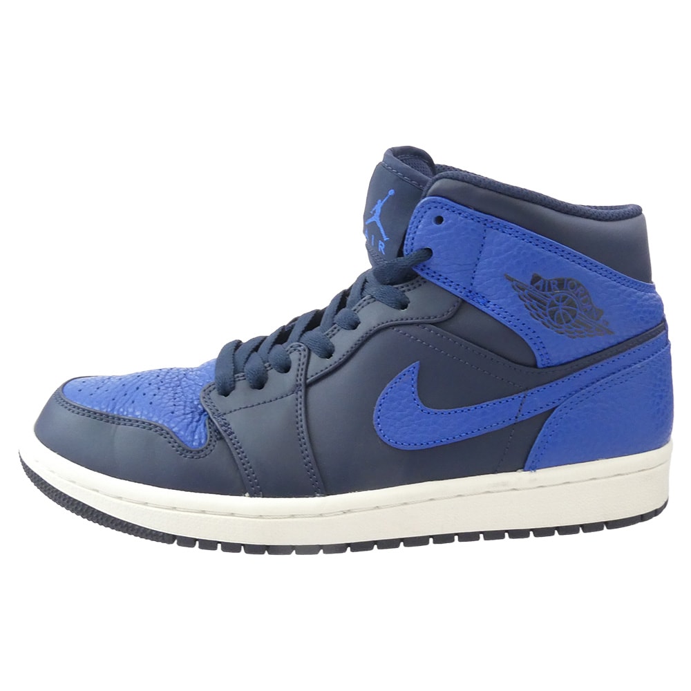 NIKE AIR JORDAN ナイキ ジョーダン スニーカー 554724-412 Air Jordan 1 Mid Obsidian Game Royal AJ1 エアジョーダン オブシディアンゲームロイヤル ミッド スニーカー ブルー系 26cm【中古】