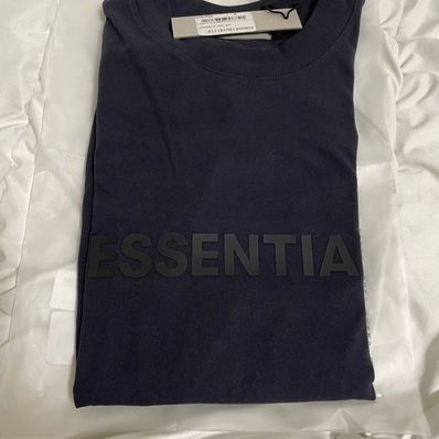 FEAR OF GOD ESSENTIALS / SSENSE 3D Silicon Applique Boxy Long Sleeve T-Shirt "Dark Navy"
