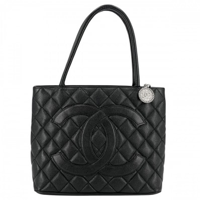 CHANEL シャネル ハンドバッグ マトラッセ 復刻トート トートバッグ ココマーク 肩掛け キャビアスキン ブラック 黒 シルバー金具 レディース【中古品】