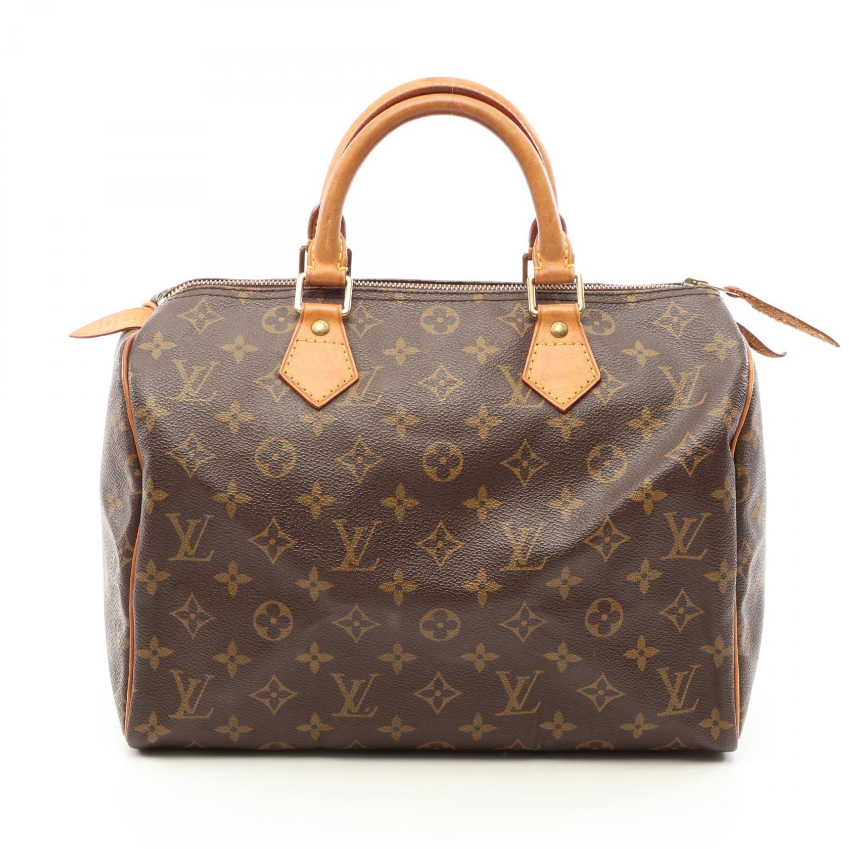ルイ・ヴィトン LOUIS VUITTON スピーディ30 モノグラム ハンドバッグ バッグ PVCコーティングキャンバス レザー レディース ブラウン系 M41526 【中古】