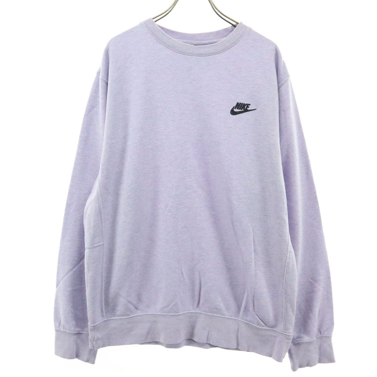 美品 NIKE ナイキ ワンポイントロゴ 長袖 トレーナー M パープル