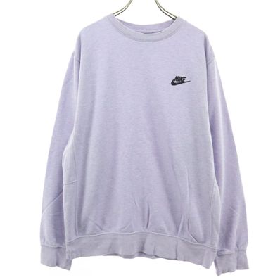 美品 NIKE ナイキ ワンポイントロゴ 長袖 トレーナー M パープル