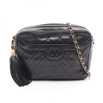 シャネル CHANEL マトラッセ フリンジ ショルダーバッグ バッグ ラムスキン(羊革) レディース ブラック系 【中古】