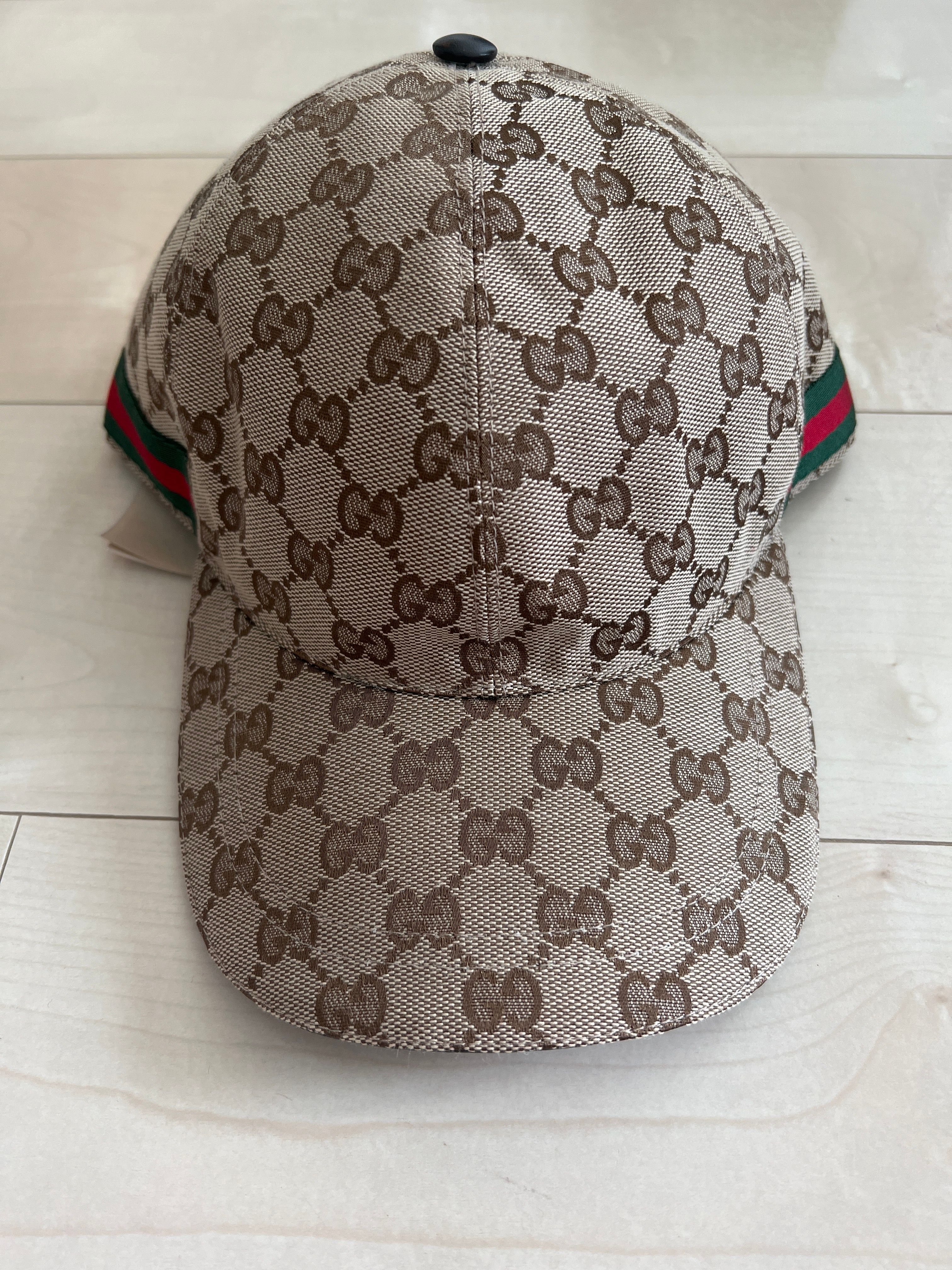 GUCCI Original GG Canvas Baseball Hat With Web "Beige/Ebony"