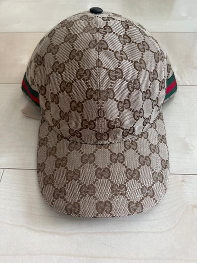 GUCCI Original GG Canvas Baseball Hat With Web "Beige/Ebony"