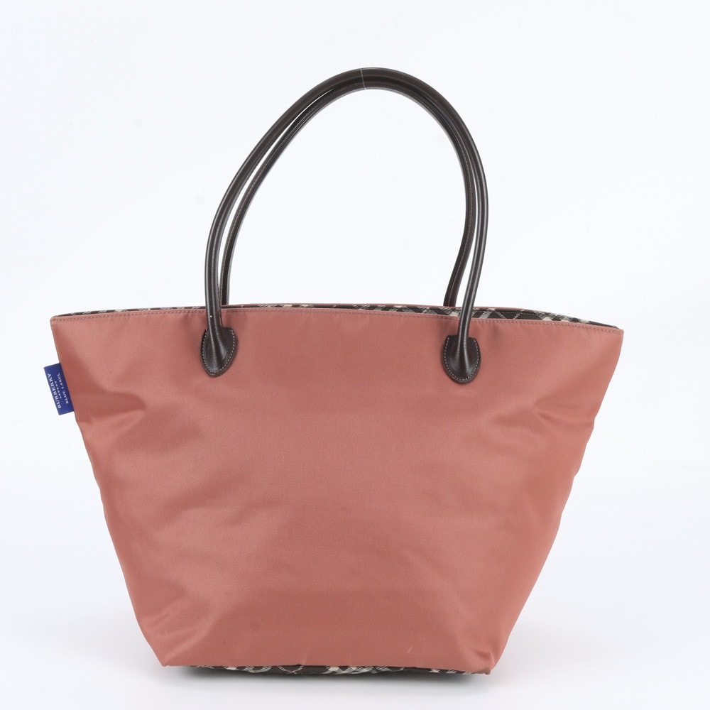 ■美品 バーバリー チェックトート バッグ レザー×ナイロン