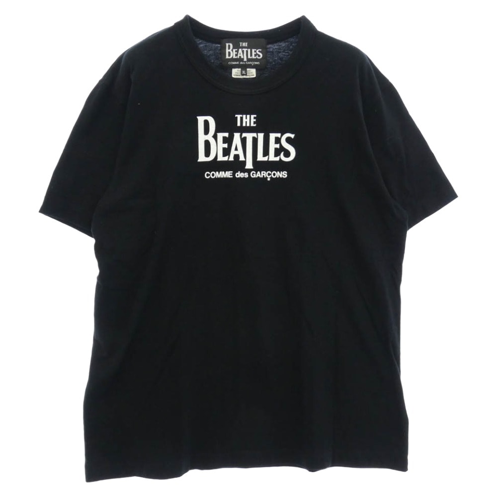 COMME des GARCONS コムデギャルソン 23SS VZ-T001 THE BEATLES T-SHIRT BLACK ビートルズ フロントプリント Tシャツ 半袖カットソー ブラック系 XL【中古】