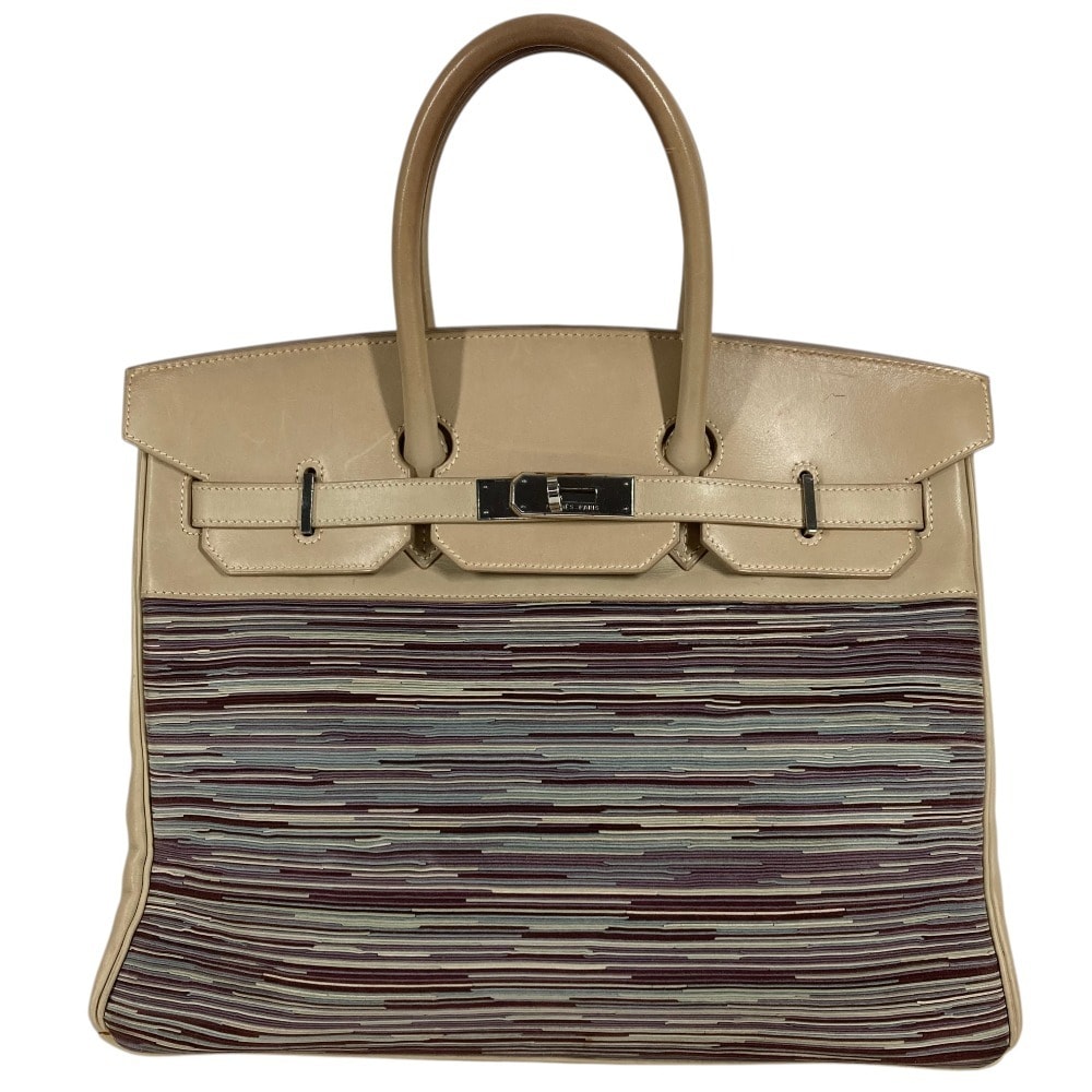 エルメス HERMES バーキン35 バーキン 35 カバン トートバッグ ハンドバッグ レザー E□刻 ホワイト系×マルチカラー