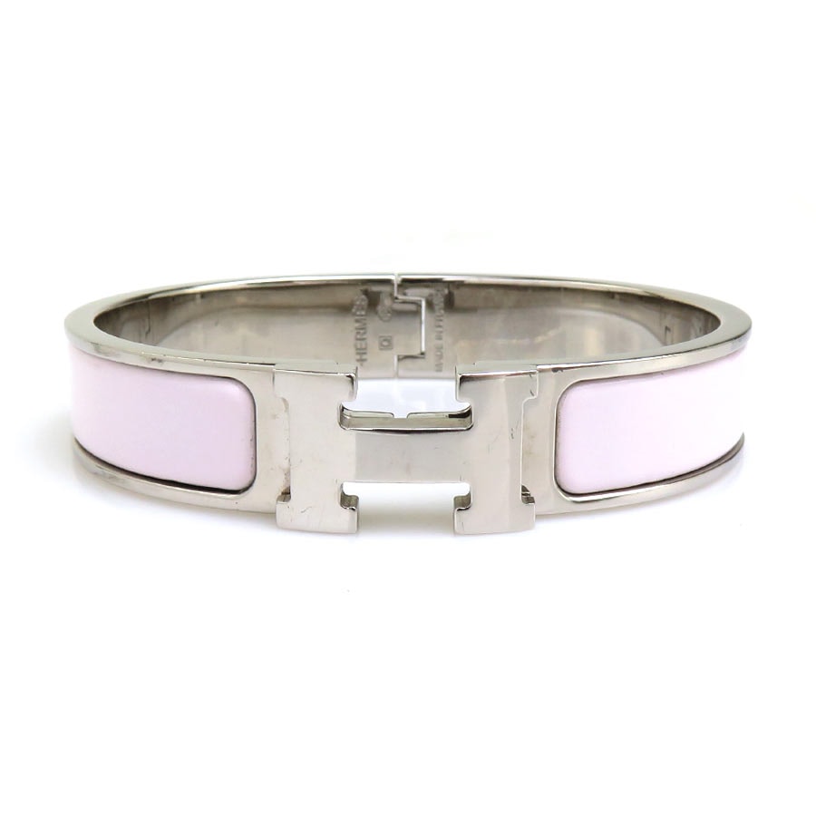 エルメス HERMES バングル クリックH メタル/エナメル ホワイト/シルバー レディース【中古】 h32431k