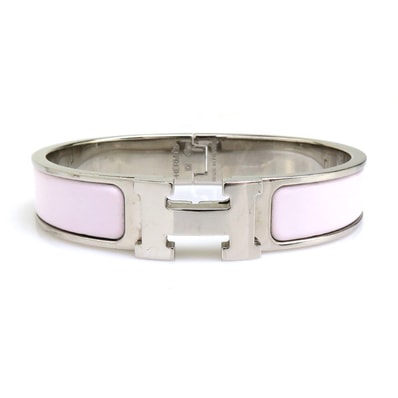 エルメス HERMES バングル クリックH メタル/エナメル ホワイト/シルバー レディース【中古】 h32431k