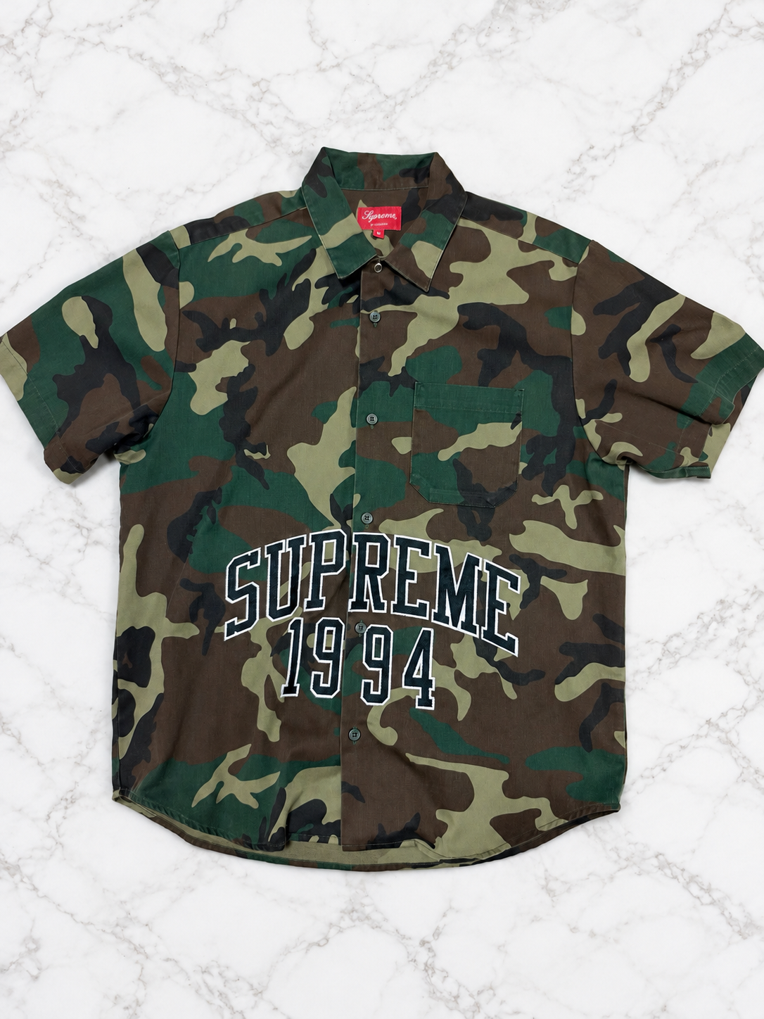 Supreme Arc Logo S/S Work Shirt "Camo"