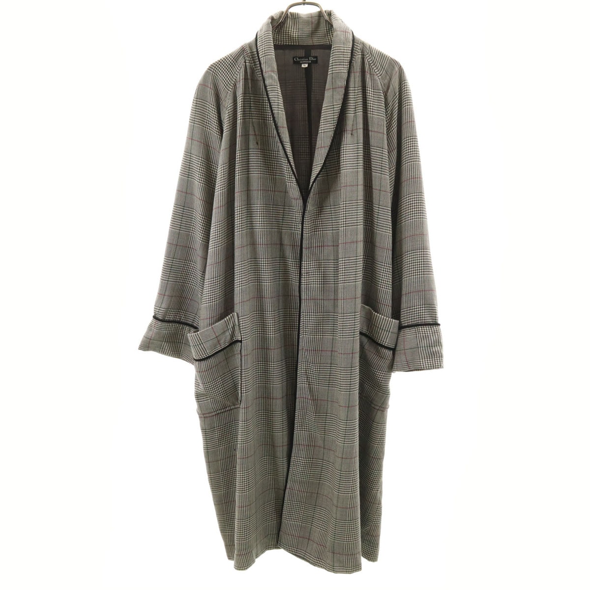 Christian Dior MONSIEUR クリスチャンディオール ムッシュ 90s 日本製 オールド グレンチェック ガウンコート L マルチ