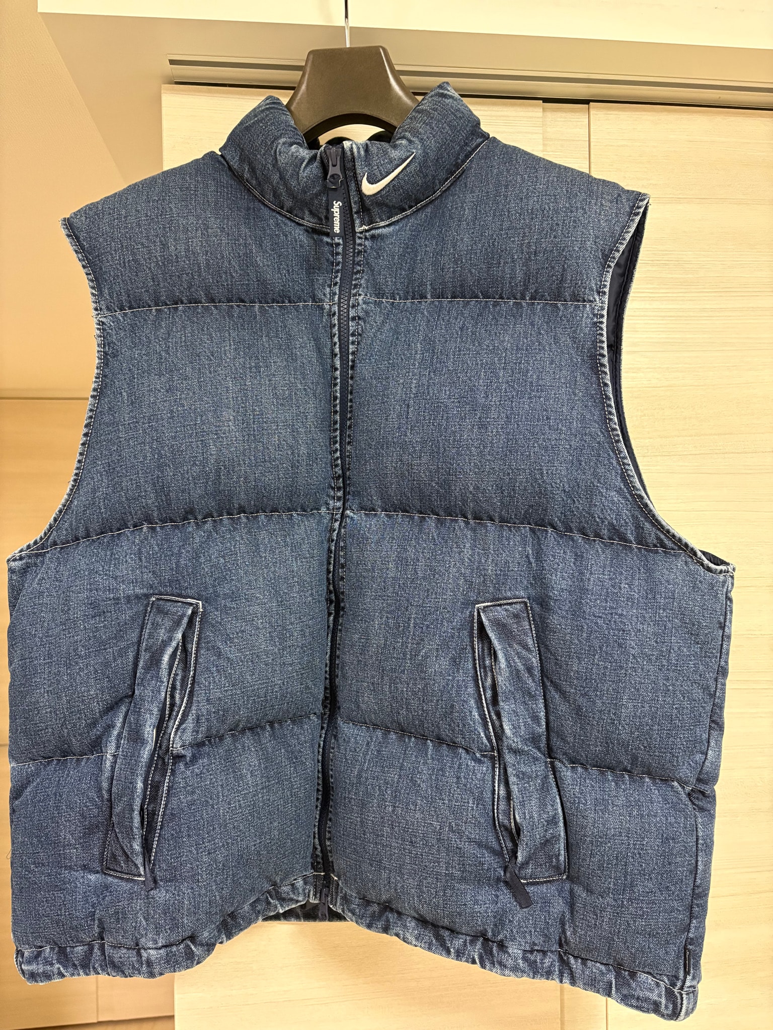 Supreme x Nike Denim Puffer Vest "Indigo"