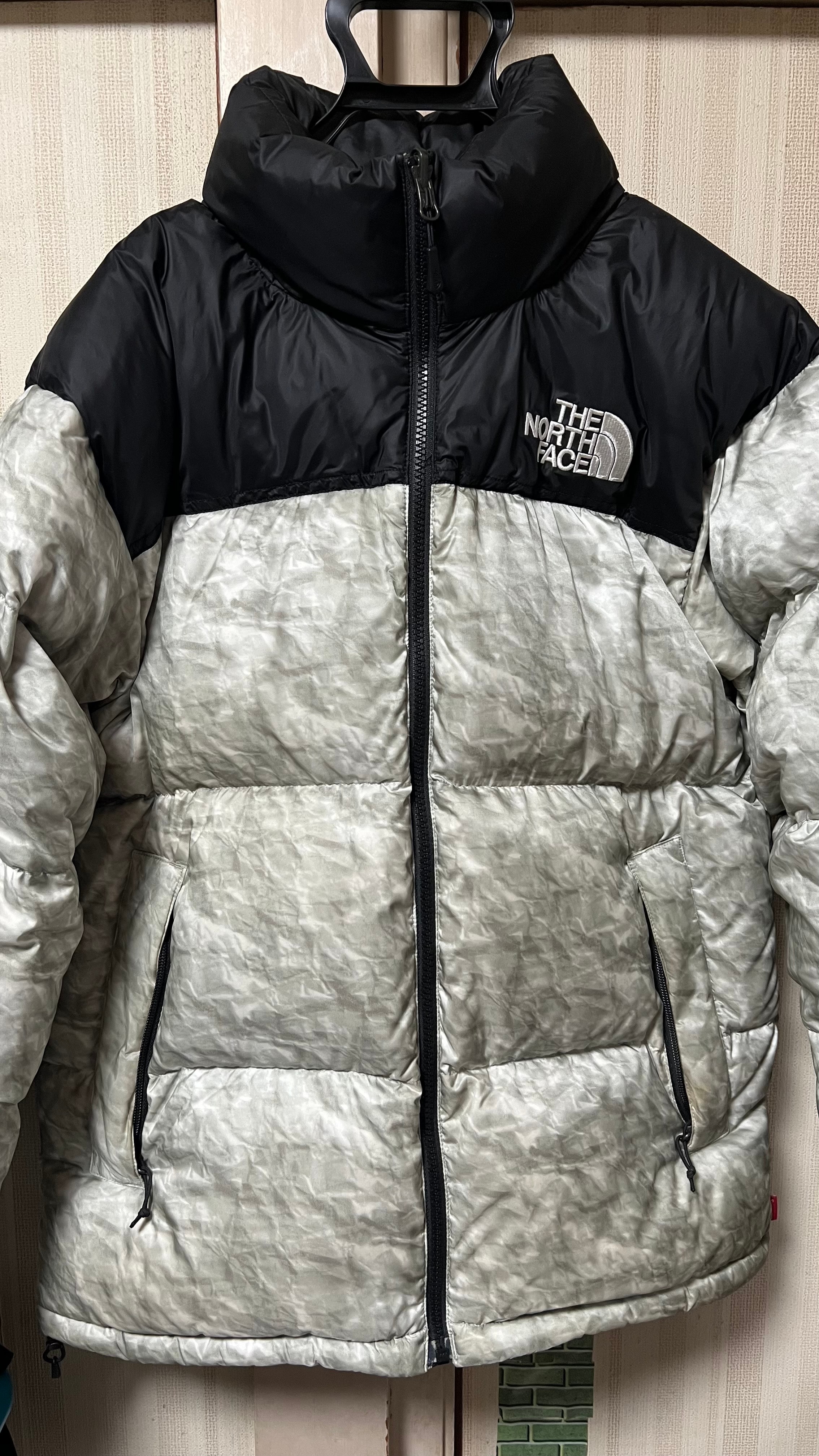 Supreme x The North Face Nuptse Jacket "White Paper Print"