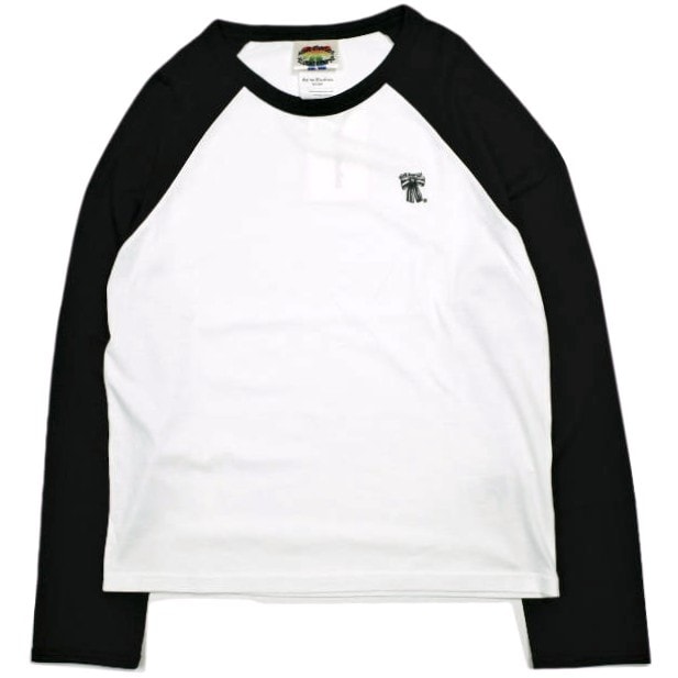 新品 Acne Studios アクネストゥディオズ 25SS ロングスリーブTシャツ レギュラーフィット FN-UX-TSHI000094 L Optic White/Black 定価46,200円 長袖 ラグラン ベースボール トップス g25080