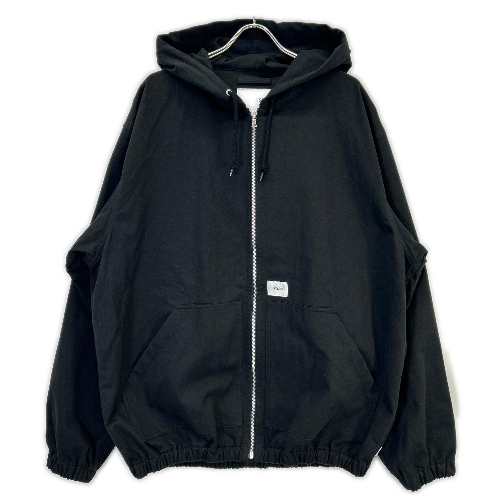 ダブルタップス 24AW 242WVDT-JKM01 ブラック D00M/JACKET/COTTON.TWILL フーデッドジャケット X04