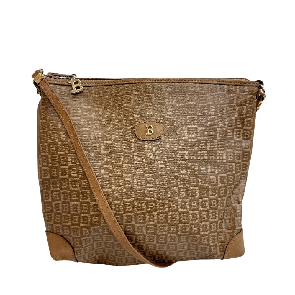 バリー BALLY ショルダーバッグ ヴィンテージ 総柄 ポシェット ブラウン