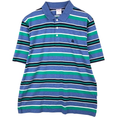 古着 ブルックスブラザーズ Brooks Brothers 1818 半袖 ボーダー ポロシャツ メンズL相当/eaa620844