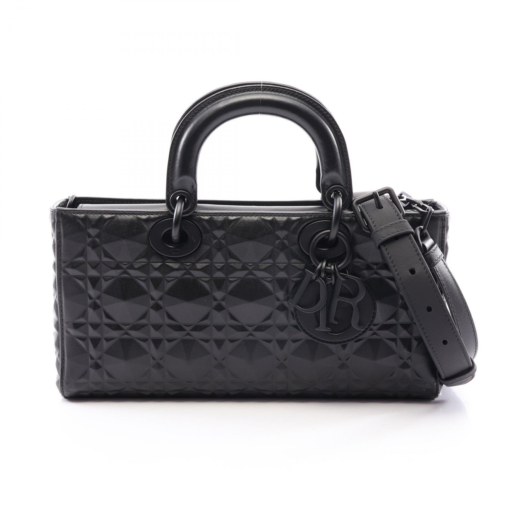 ディオール Dior Lady D-Joy ミディアム 2WAY ハンドバッグ バッグ レザー レディース ブラック系 【中古】