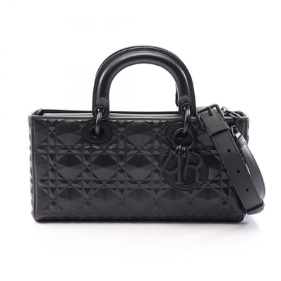 ディオール Dior Lady D-Joy ミディアム 2WAY ハンドバッグ バッグ レザー レディース ブラック系 【中古】