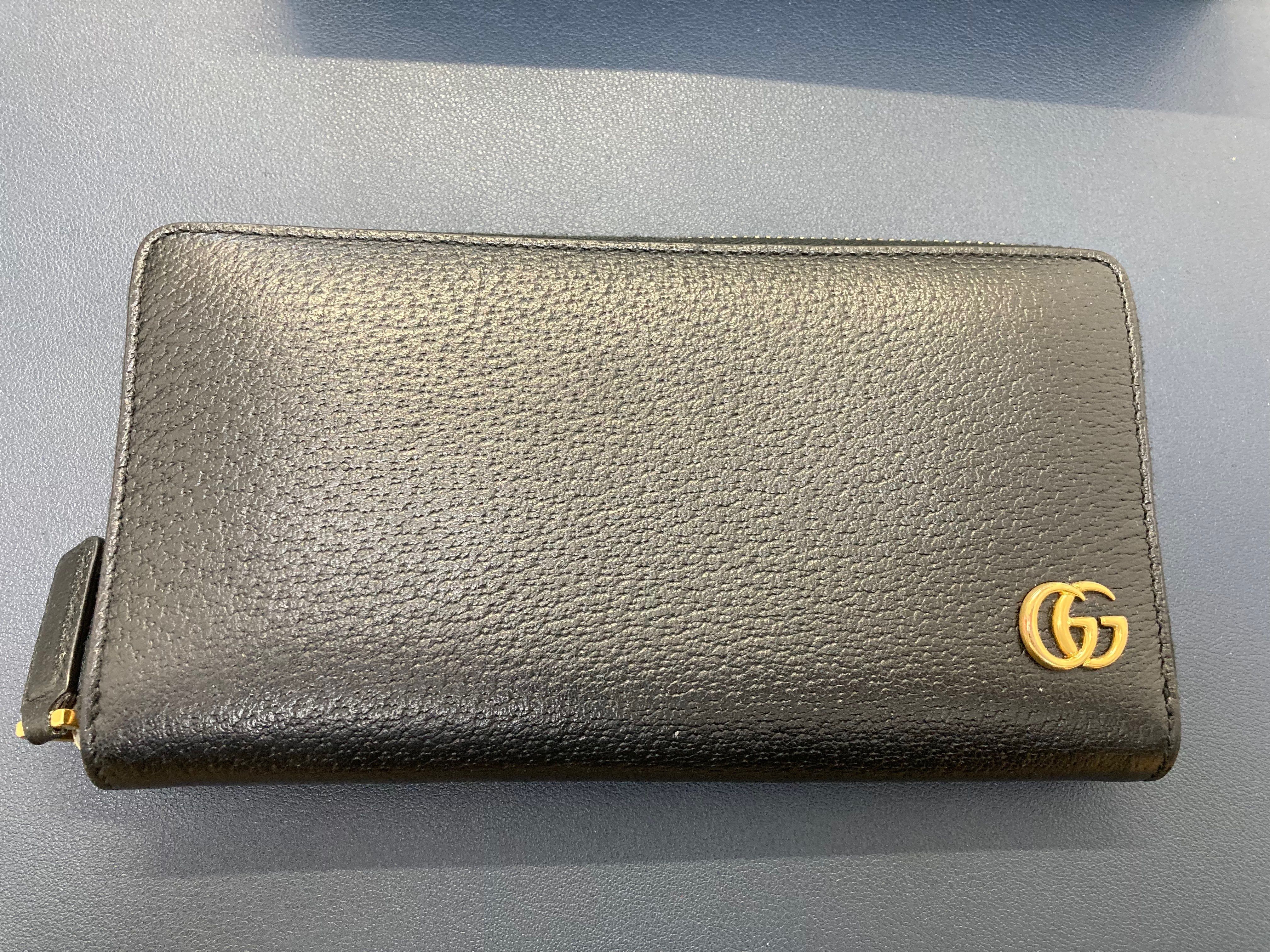 GUCCI GG Marmont Zip Around Wallet "Black"