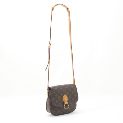 LOUIS VUITTON ルイヴィトン ショルダーバッグモノグラム サン・クルー 中のひだ部分ヒビ割れ有 M51243