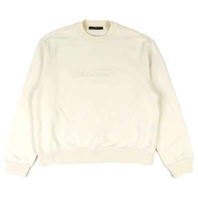 極美品 ルイヴィトン ロゴ エンブロイダリー スウェット アイボリー メンズ L