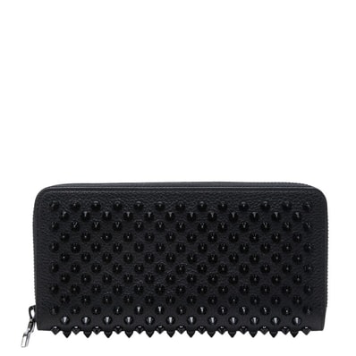 クリスチャンルブタン スパイク パネトーネ ラウンドファスナー 長財布 1185059 ブラック レザー メンズ Christian Louboutin 【中古】
