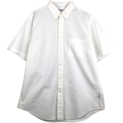 古着 ブルックスブラザーズ Brooks Brothers 1818 REGENT シアサッカー 半袖 ボタンダウン ストライプシャツ メンズL相当/eaa674126