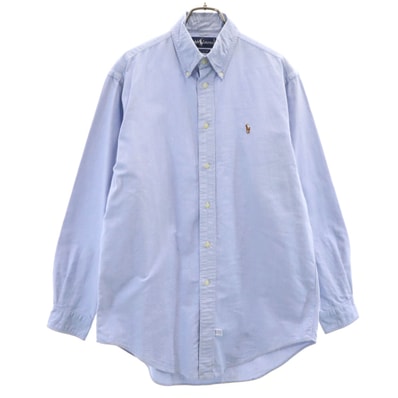 RALPH LAUREN ラルフローレン 長袖 オックスフォード ボタンダウンシャツ 15 1/2-33 青紫
