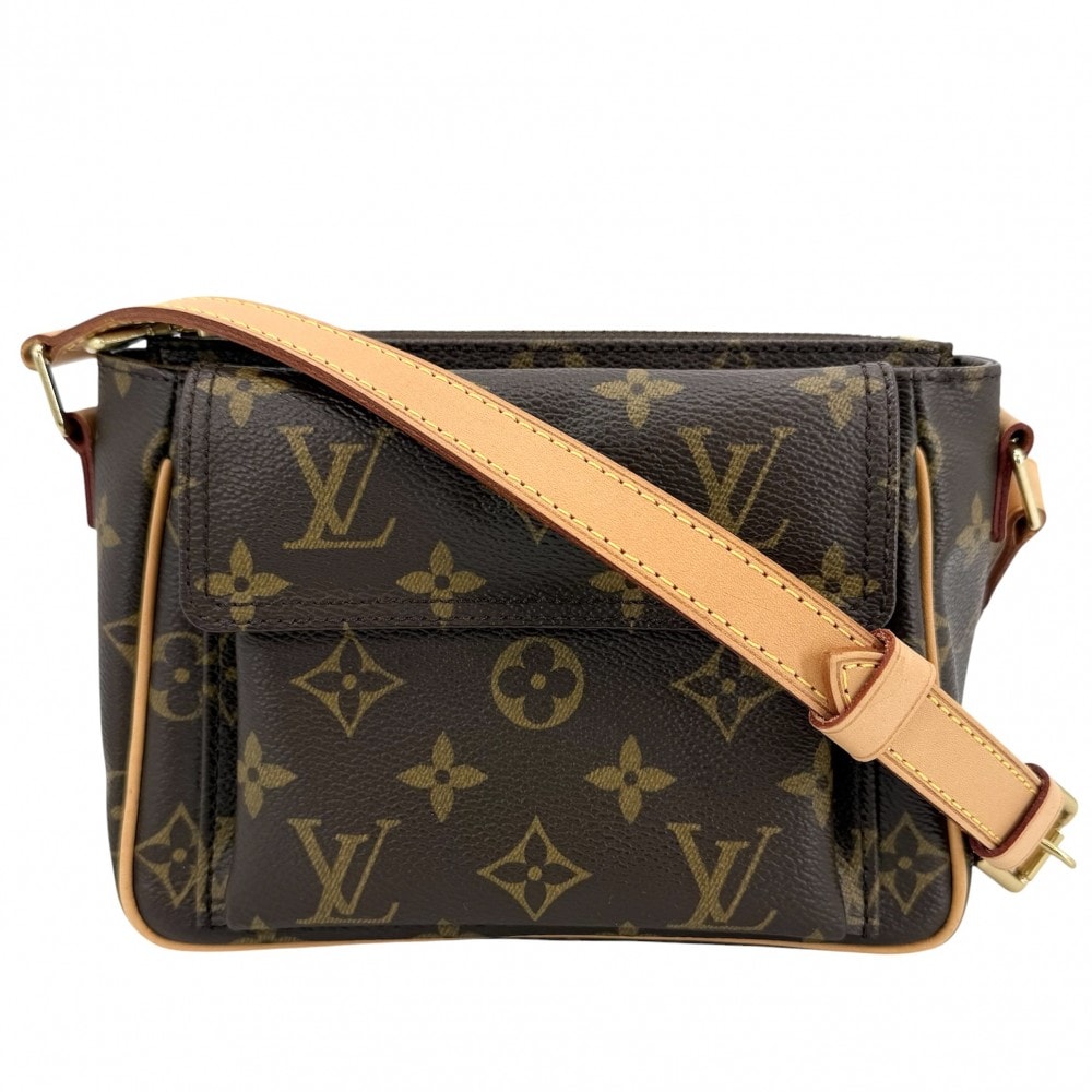 LOUIS VUITTON ルイヴィトン ショルダーバッグ モノグラム ヴィバシテPM ポシェット 肩掛け 斜め掛け Vivacite PM かばん 鞄  M51165    ブラウン 茶 ゴールド金具 レディース【中古品】