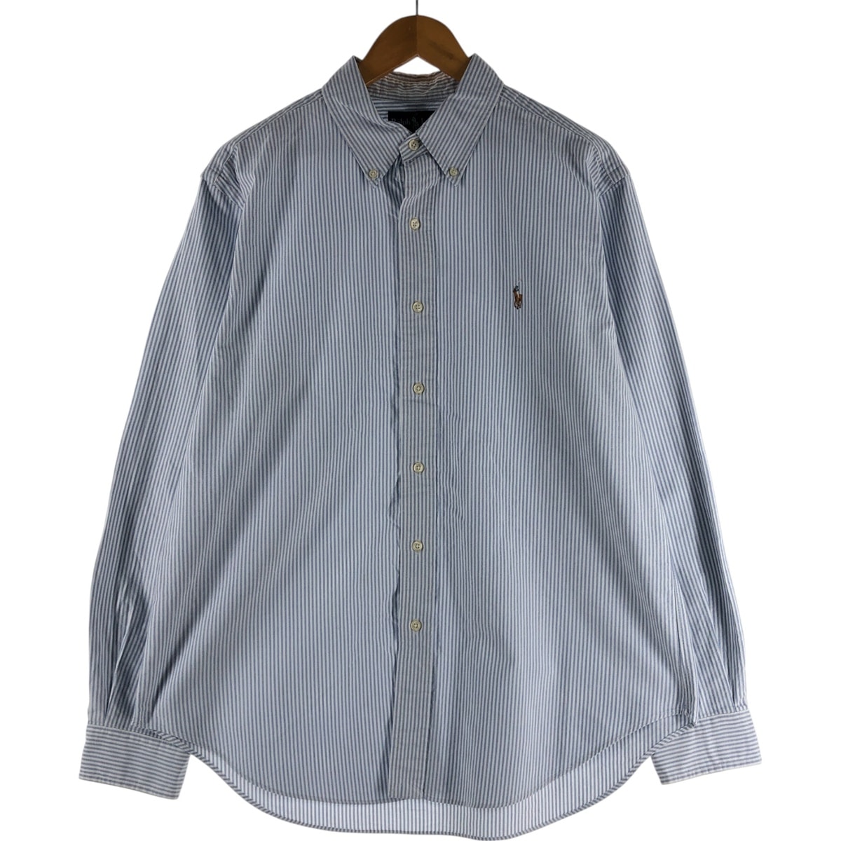 古着 ラルフローレン Ralph Lauren CLASSIC FIT 長袖 ボタンダウンストライプシャツ メンズL相当/eaa537190