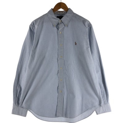 古着 ラルフローレン Ralph Lauren CLASSIC FIT 長袖 ボタンダウンストライプシャツ メンズL相当/eaa537190