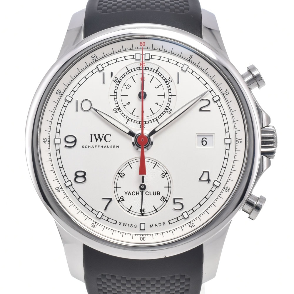 IWC IWC SCHAFFHAUSEN IW390502 ポルトギーゼ ヨットクラブ クロノグラフ デイト シルバー 自動巻き メンズ 美品 腕時計 M#148401