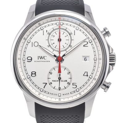 IWC IWC SCHAFFHAUSEN IW390502 ポルトギーゼ ヨットクラブ クロノグラフ デイト シルバー 自動巻き メンズ 美品 腕時計 M#148401