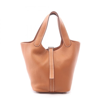 エルメス HERMES ピコタンPM ハンドバッグ バッグ レザー トリヨンクレマンス トリヨンクレマンス ゴールド □J刻印(2006年製造) レディース ブラウン系 【中古】