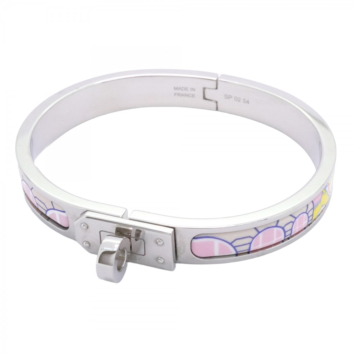 【6jdb0005-k】エルメス バングル ミニクリックケリー/フォーブルシティ/コンフェッティ メタル シルバー マルチカラー【中古】レディース