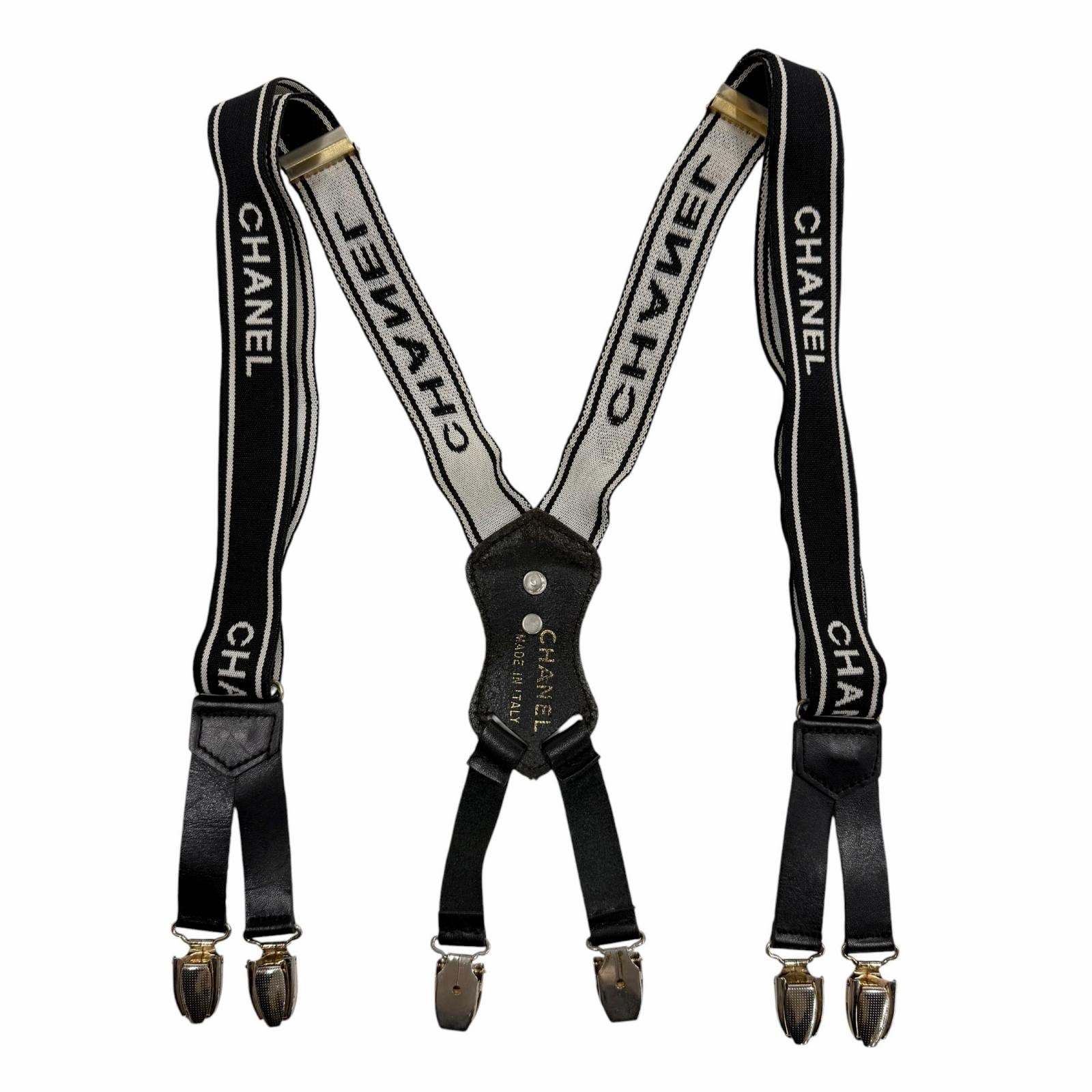 美品 シャネル サスペンダー ブラック レディース