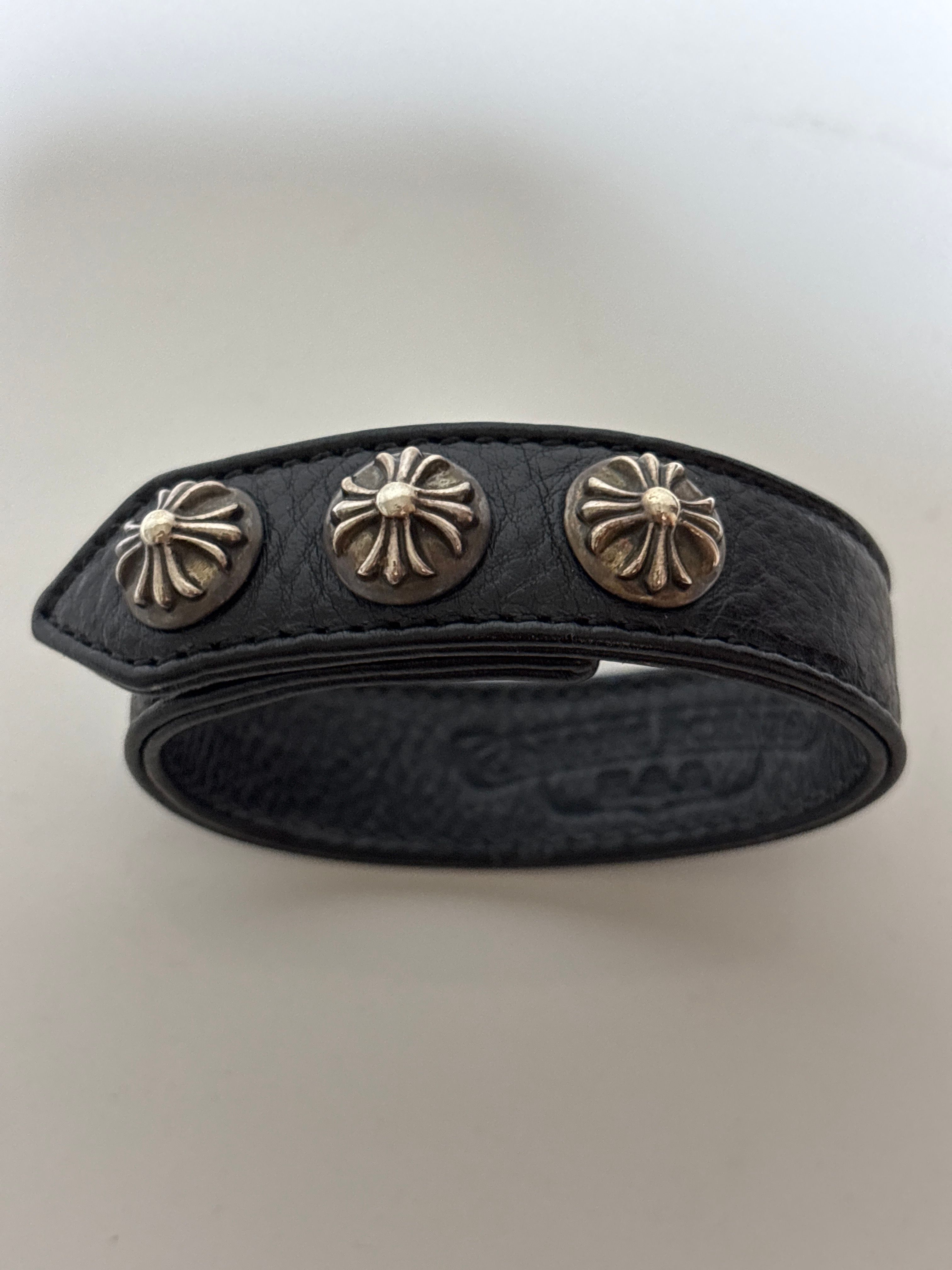 Chrome Hearts 3 Button 2 Snap Bracelet Cross "Black"