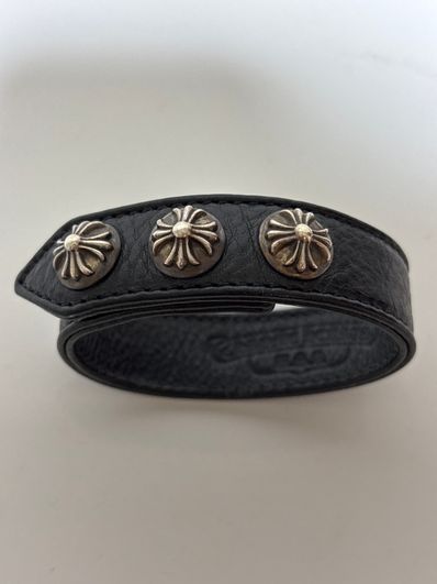 Chrome Hearts 3 Button 2 Snap Bracelet Cross "Black"