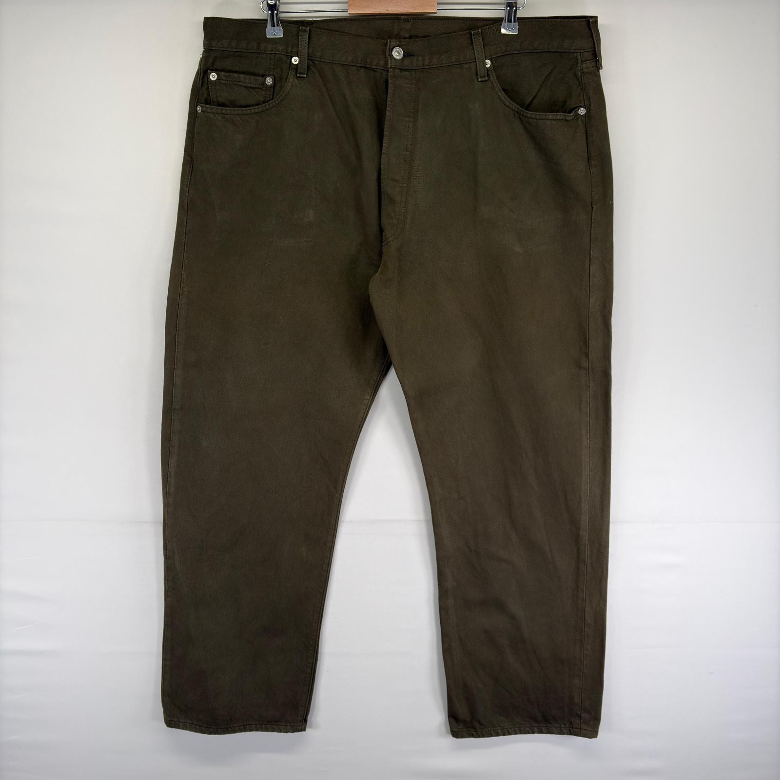 古着 リーバイス Levi's デニム パンツ 501 ストレート ボタンフライ ジーンズ ジーパン 大きいサイズ w44 L32  グリーン系 メンズ