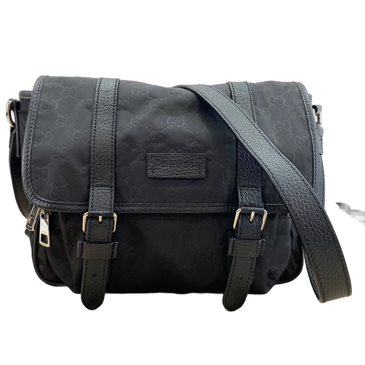 グッチ GUCCI ナイロン, レザー ショルダーバッグ【中古】