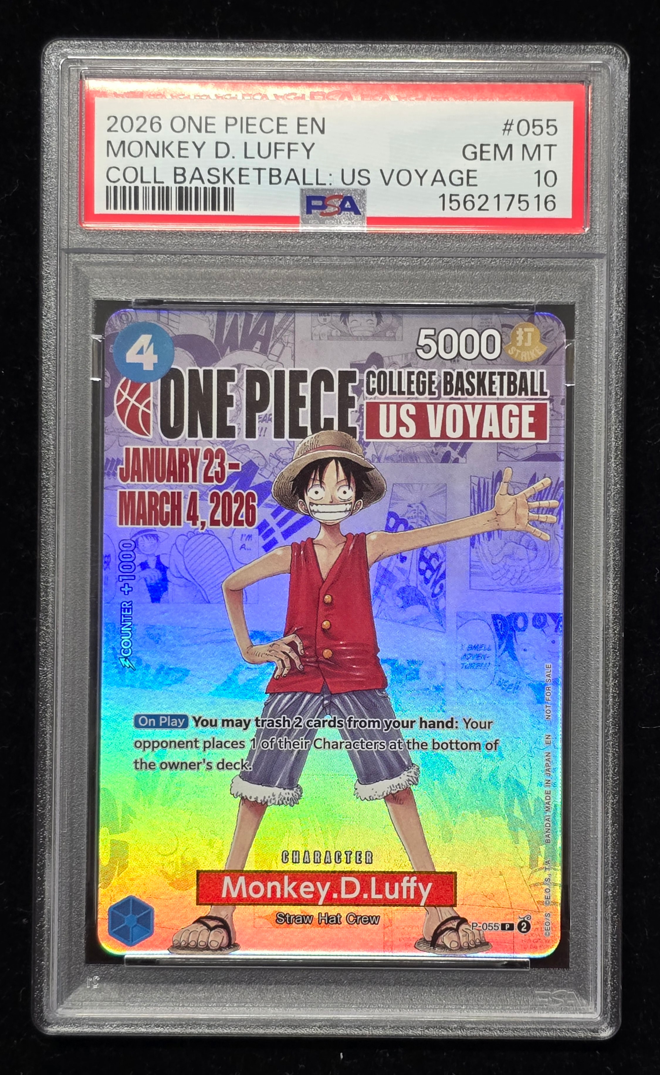 PSA10】モンキー・D・ルフィ：P (開封済) [P-055]【英語版