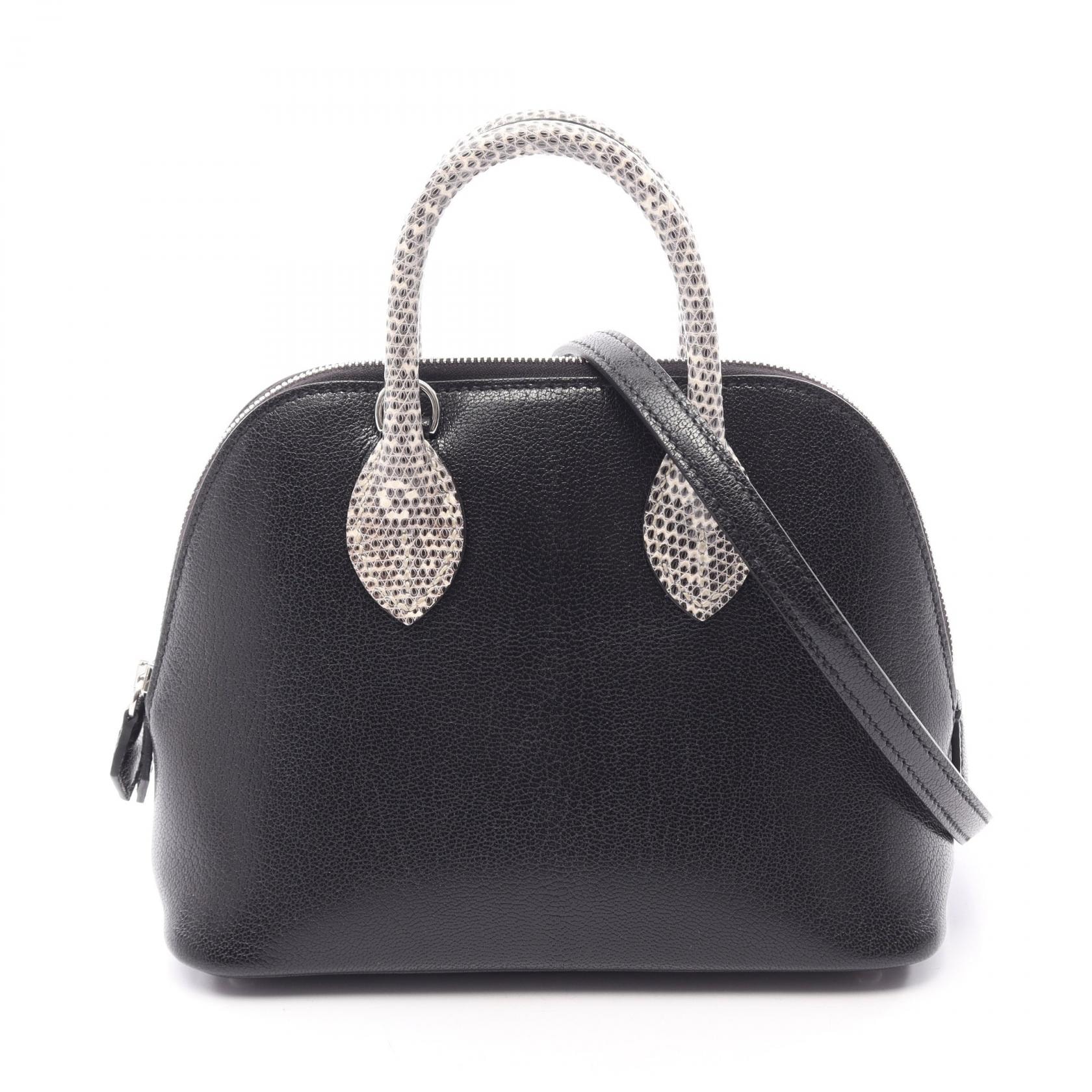 エルメス HERMES ボリード1923 ミニ オンブレ 2WAY ハンドバッグ バッグ エキゾチックレザー シェーブルシャムキラ リザード レディース ブラック系 【中古】