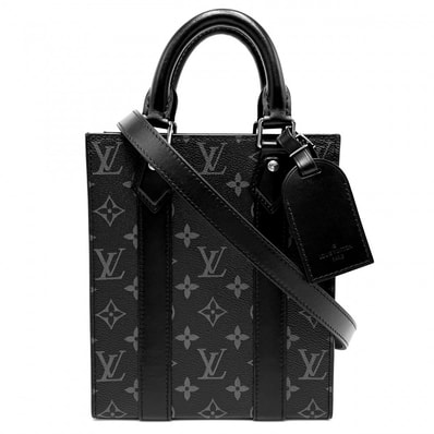 LOUIS VUITTON ルイヴィトン 2WAY モノグラムエクリプス サックプラMINI ハンドバッグ ショルダーバッグ 肩掛け 斜め掛け ブラック 黒 かばん 鞄 M46453 ノワール シルバー金具 メンズ【中古品】