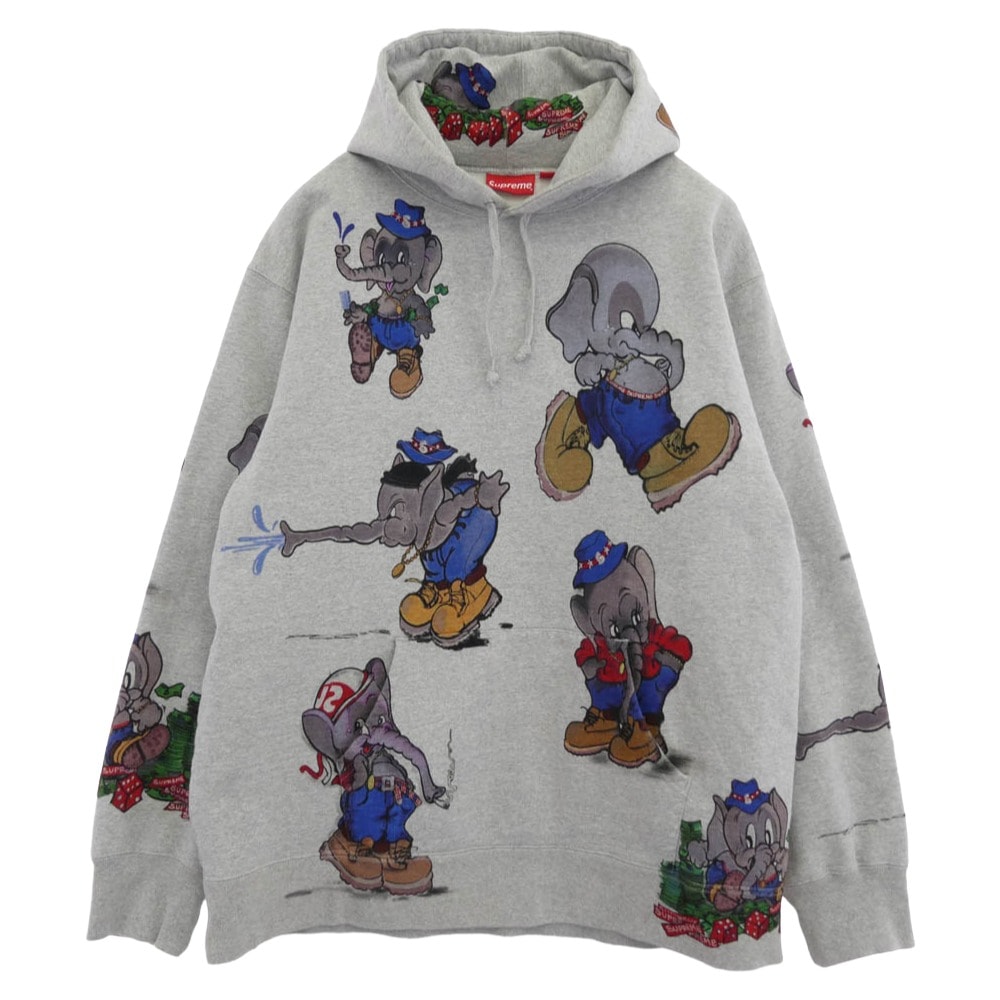 Supreme シュプリーム パーカー 22AW Elephant Hooded Sweatshirt エレファント フーデッド スウェット シャツ パーカー フーディー グレー系 XXL【中古】